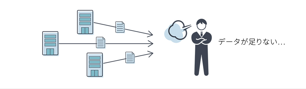自社のデータを集めただけではの図
