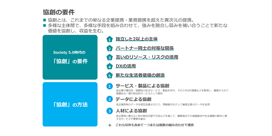 「Society 5.0」時代に向け、企業が取り組むべき協創の“要件”とは？の図